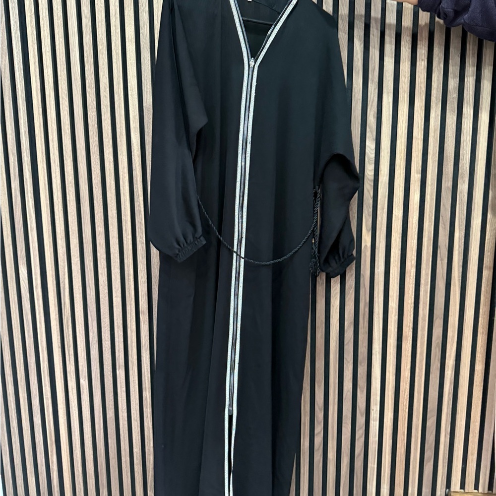 Stylish Black Long Sleeve Dress with White Accents